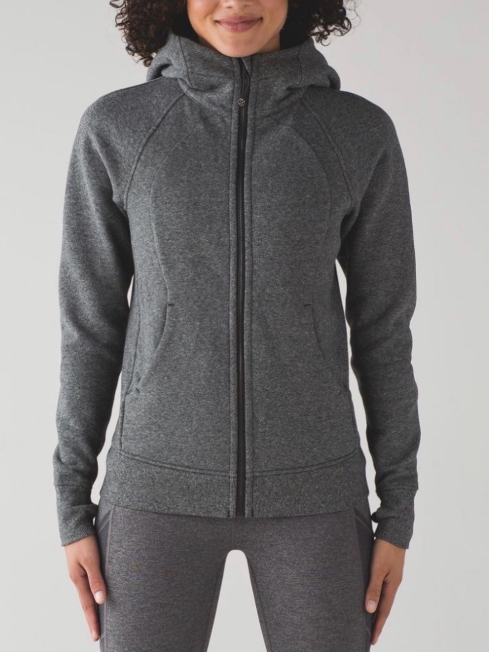Lululemon Scuba Hoodie Light Cotton Fleece Grey Womens Size 4 Style W4AFPS
